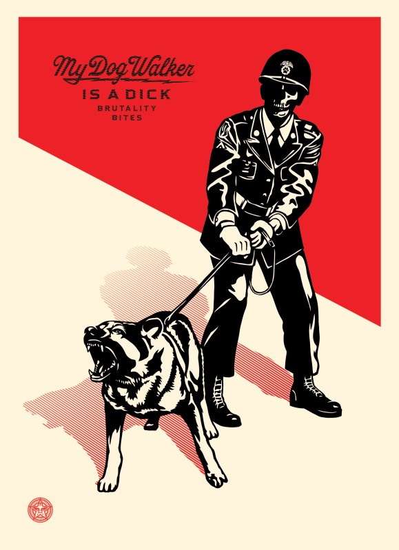 SHEPARD FAIREY AKA OBEY - Sadistic Dog Walker (Red)