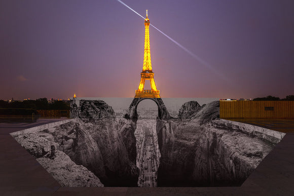 JR - Trompe l’oeil, Les Falaises du Trocadéro, 25 mai 2021, 22h18, Paris, France, 2021